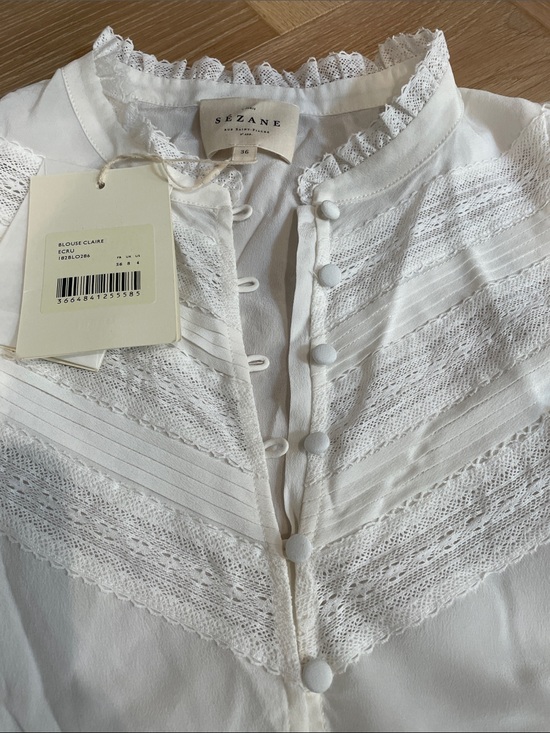 Sezane Tops - ‼️Moving Sale / NWT Sezane CLAIRE BLOUSE Ecru in US size 4 / European size 36